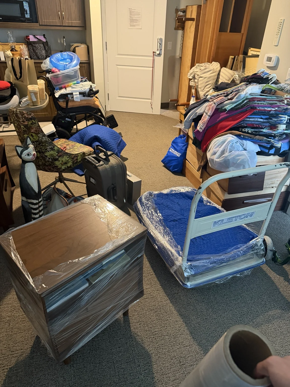 Carefully prepared room during a senior moving and downsizing job